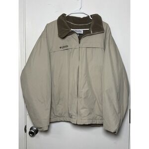 Columbia Men's XXL Tan Full Zip Insulated Fleece Lines Jacket Gorpcore Outdoor